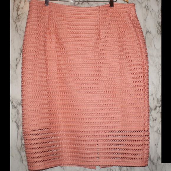 New York & Company Dresses & Skirts - NY&C Dusty Pink Ribbon and Lace Skirt XLarge